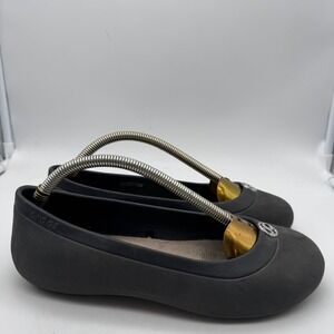 Crocs Mammoth Ballet Flats Black Faux Fur Lined Women's Size 7